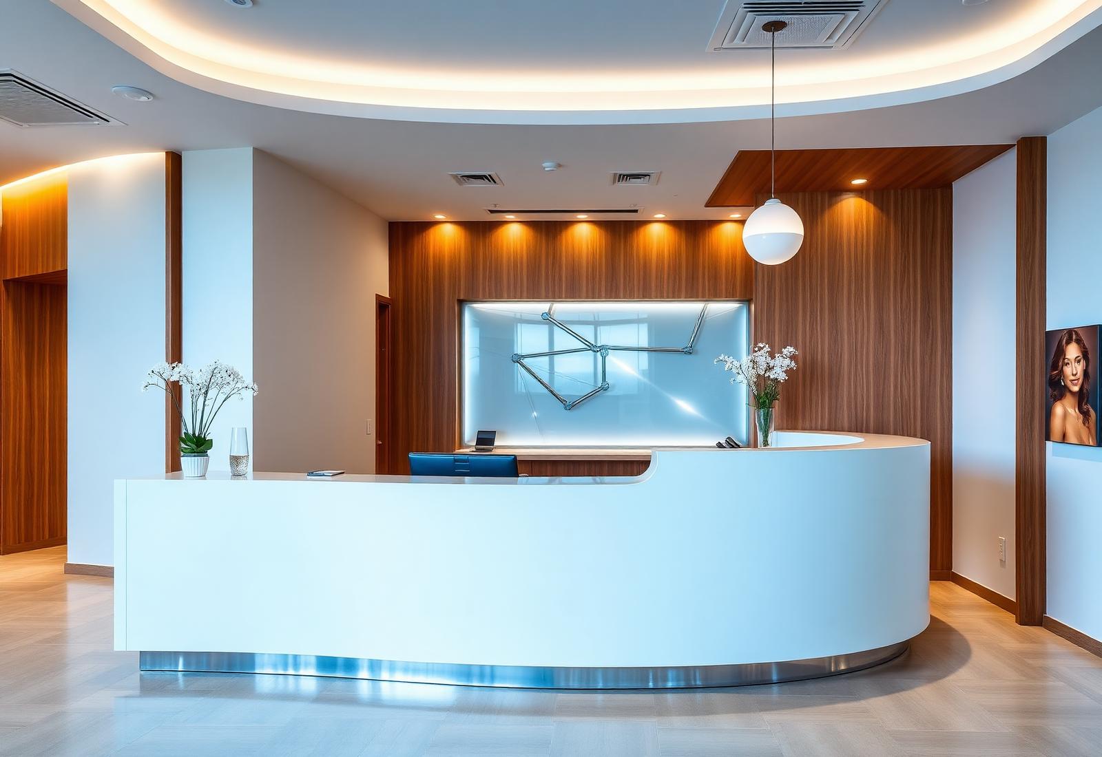 Elegant reception area of a premium dental clinic